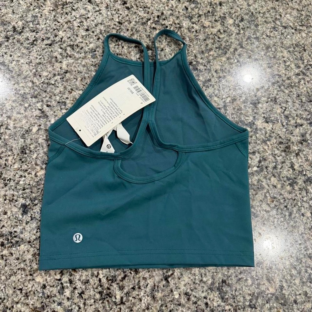 Lululemon Wunder Train High-Neck Cross-Back Tank Top Storm Teal Size 4 LW1EO1S